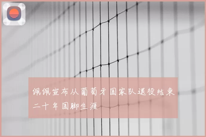 佩佩宣布从葡萄牙国家队退役结束二十年国脚生涯